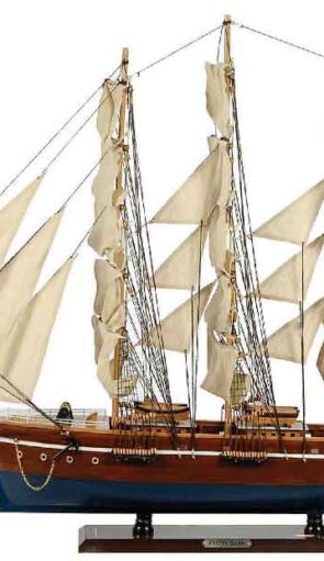 Ξύλινο Παραδοσιακό Καράβι 150 x 23 x 124 (H) cm, Χρώμα Καφέ-Μπλέ