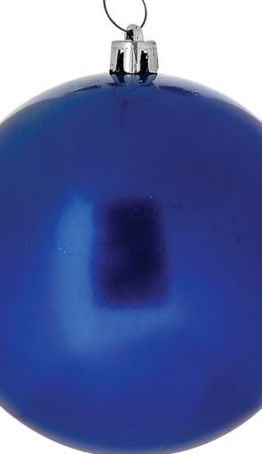 Μπλέ Πλαστική Περλέ Χριστουγεννιάτικη Μπάλα 8cm