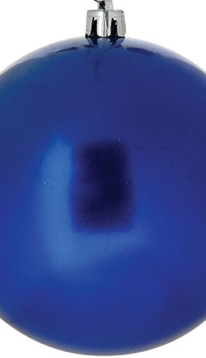 Μπλέ Πλαστική Περλέ Χριστουγεννιάτικη Μπάλα 10cm