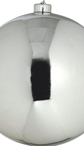 Ασημί Πλαστική Γυαλιστερή Χριστουγεννιάτικη Μπάλα Διακόσμησης 20cm
