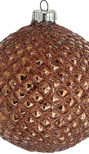 Χάλκινη Γυάλινη Χριστουγεννιάτικη Μπάλα 10cm