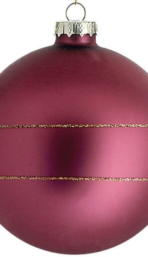 Μώβ Γυάλινη Χριστουγεννιάτικη Μπάλα 8cm