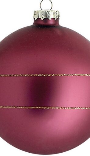 Μώβ Γυάλινη Χριστουγεννιάτικη Μπάλα 10cm