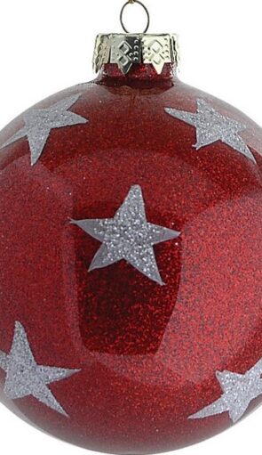 Κόκκινη Γυάλινη Χριστουγεννιάτικη Μπάλα 10cm
