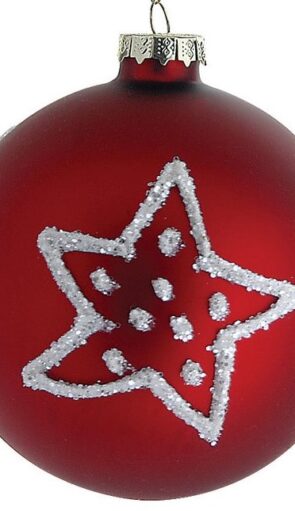 Κόκκινη Γυάλινη Χριστουγεννιάτικη Μπάλα 8cm