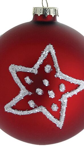 Κόκκινη Γυάλινη Χριστουγεννιάτικη Μπάλα 10cm