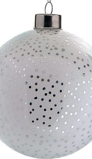 Λευκή Γυάλινη Χριστουγεννιάτικη Μπάλα 8cm