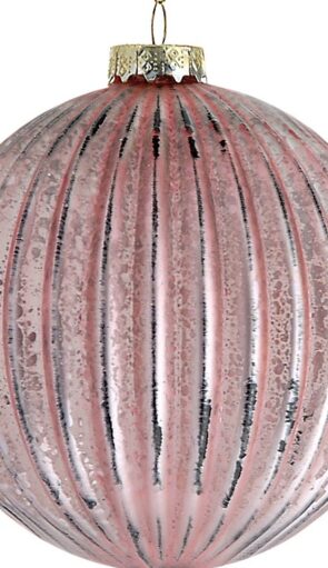Ρόζ Γυάλινη Χριστουγεννιάτικη Μπάλα 10cm
