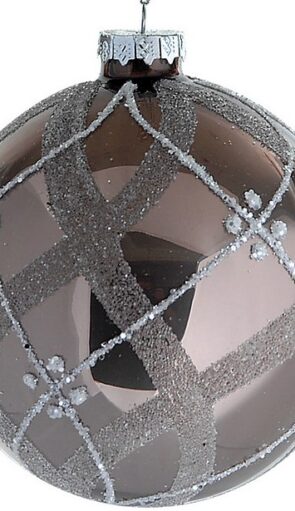 Καφέ Γυάλινη Χριστουγεννιάτικη Μπάλα 8cm