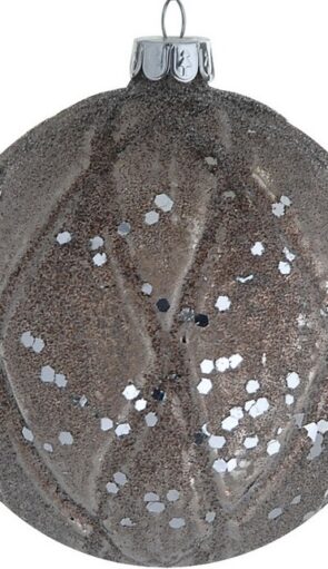 Καφέ Γυάλινη Χριστουγεννιάτικη Μπάλα 10cm