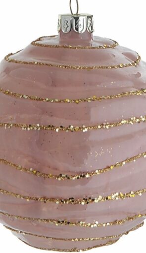 Ρόζ Γυάλινη Χριστουγεννιάτικη Μπάλα 10cm