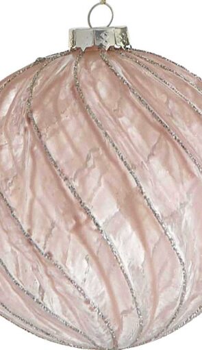 Ρόζ Γυάλινη Χριστουγεννιάτικη Μπάλα 8cm