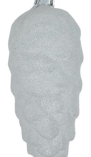 Λευκή Γυάλινη Χριστουγεννιάτικη Μπάλα Κουκουνάρι 17cm