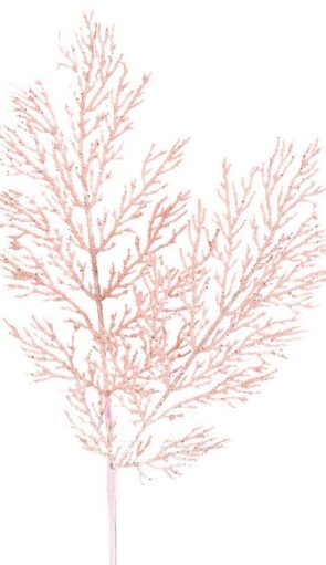 Ρόζ Χριστουγεννιάτικο Διακομσητικό Κλαδί Φτέρα 20 x 55(H)cm