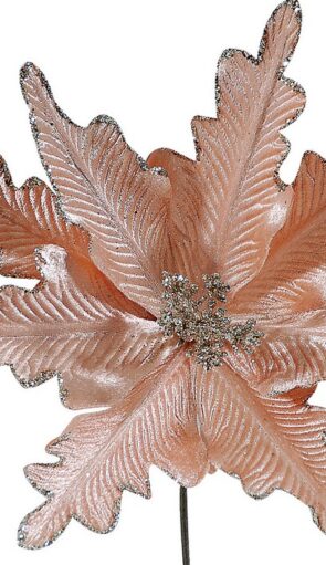 Ρόζ Χριστουγεννιάτικο Διακοσμητικό Λουλούδι 25cm