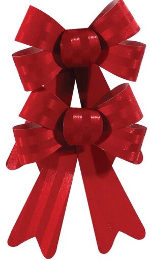 Κόκκινοι Χριστουγεννιάτικοι Φιόγκοι 18cm ,Σέτ 2 Τεμαχίων