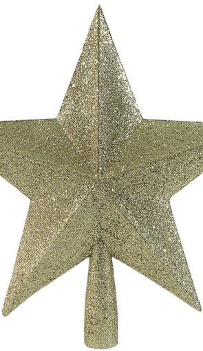 Χρυσή Χριστουγεννιάτικη Κορυφή Δέντρου Με Γκλίτερ 23cm