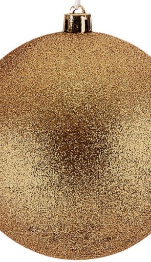 Χρυσή Πλαστική Χριστουγεννιάτικη Μπάλα Με Γκλίτερ 6cm