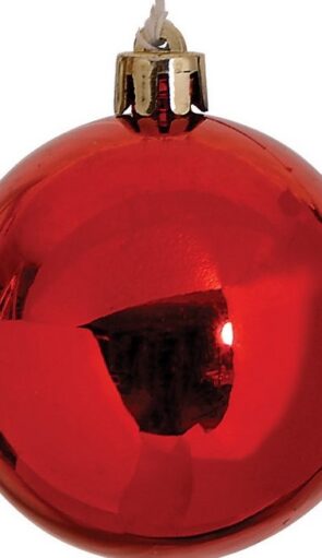 Κόκκινη Πλαστική Γυαλιστερή Χριστουγεννιάτικη Μπάλα 6cm