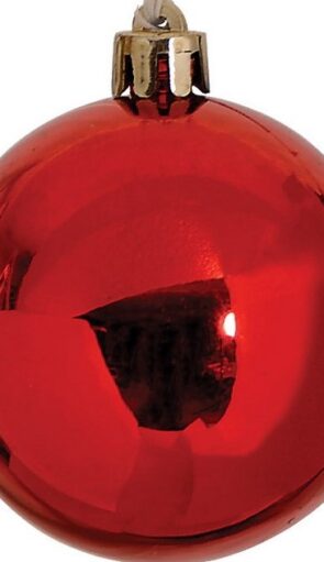 Κόκκινη Πλαστική Γυαλιστερή Χριστουγεννιάτικη Μπάλα 4cm