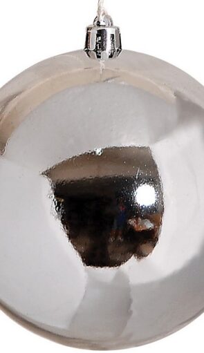 Ασημί Πλαστική Γυαλιστερή Χριστουγεννιάτικη Μπάλα 6cm