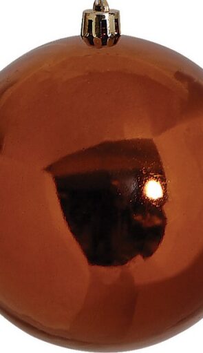 Χάλκινη Πλαστική Γυαλιστερή  Χριστουγεννιάτικη Μπάλα 10cm