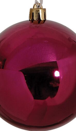 Μώβ Γυαλιστερή Χριστουγεννιάτικη Μπάλα 10cm