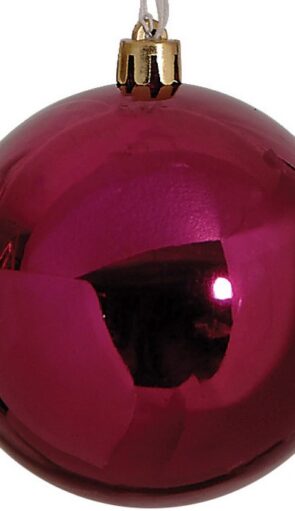 Μώβ Γυαλιστερή Χριστουγεννιάτικη Μπάλα 8cm