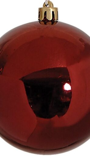 Χάλκινη Πλαστική Γυαλιστερή Χριστουγεννιάτικη Μπάλα 10cm