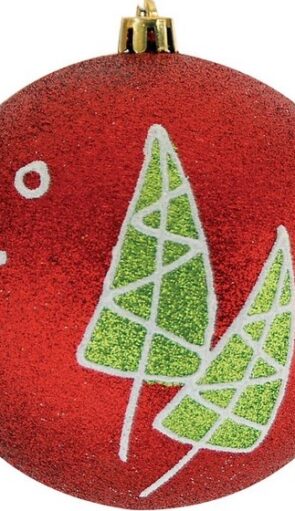 Κόκκινη Πλαστική Χριστουγεννιάτικη Μπάλα 8cm