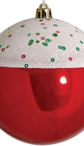 Κόκκινη Πλαστική Χριστουγεννιάτικη Μπάλα 8cm