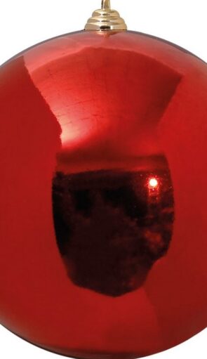 Κόκκινη Πλαστική Γυαλιστερή Χριστουγεννιάτικη Μπάλα 30cm