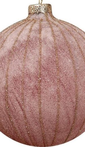 Ρόζ Γυάλινη Χριστουγεννιάτικη Μπάλα 8cm