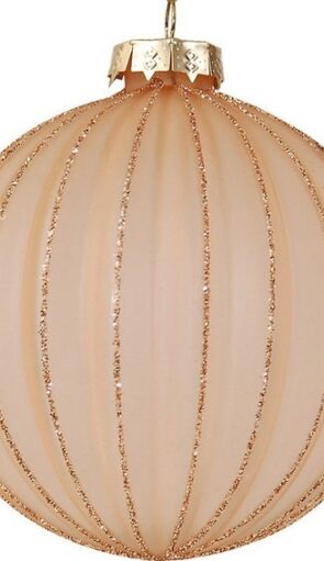 Ρόζ Γυάλινη Χριστουγεννιάτικη Μπάλα 10cm