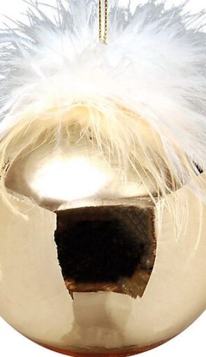 Γυάλινη Χρυσή Γυαλιστερή Χριστουγεννιάτικη Μπάλα 8cm