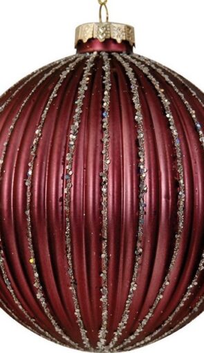 Μώβ Γυάλινη Χριστουγεννιάτικη Μπάλα 8cm