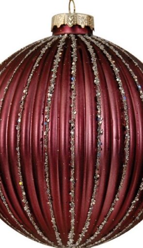 Μώβ Γυάλινη Χριστουγεννιάτικη Μπάλα 10cm