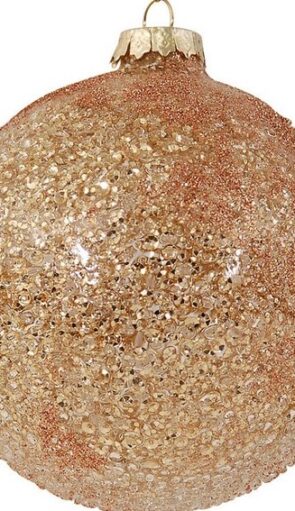Καφέ Γυάλινη Χριστουγεννιάτικη Μπάλα 8cm