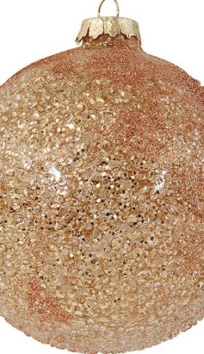 Καφέ Γυάλινη Χριστουγεννιάτικη Μπάλα 10cm