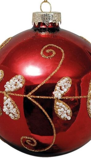 Μώβ Γυάλινη Χριστουγεννιάτικη Μπάλα 8cm