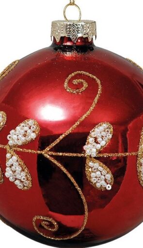 Μώβ Γυάλινη Χριστουγεννιάτικη Μπάλα 10cm