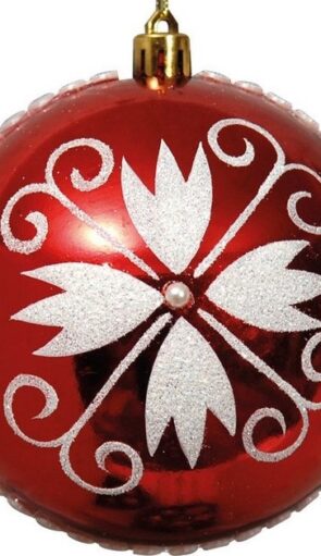 Κόκκινη Πλαστική Χριστουγεννιάτικη Μπάλα 10cm