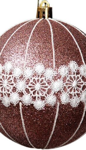 Χάλκινη Πλαστική Χριστουγεννιάτικη Μπάλα 8cm