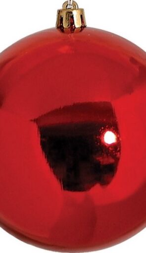 Κόκκινη Πλαστική Γυαλιστερή Χριστουγεννιάτικη Μπάλα 10cm