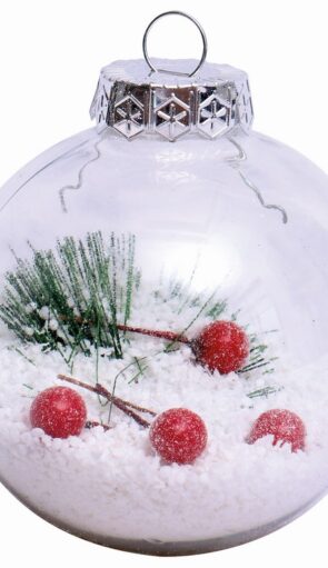 Διάφανη Πλαστική Χριστουγεννιάτικη Μπάλα 8cm