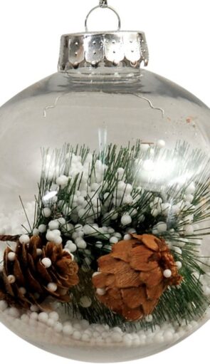 Διάφανη Πλαστική Χριστουγεννιάτικη Μπάλα 8cm
