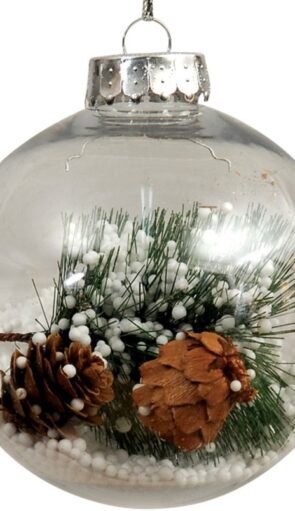 Διάφανη Πλαστική Χριστουγεννιάτικη Μπάλα 10cm