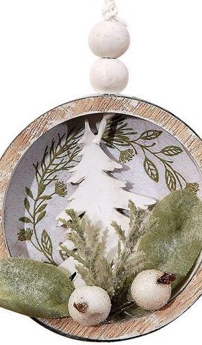 Ξύλινη Χριστουγεννιάτικη Μπάλα 3 x 7 x 9(h)cm