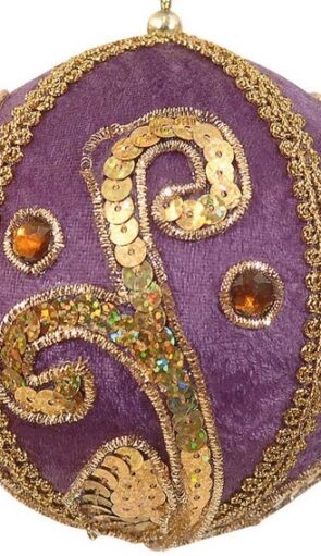 Μώβ Χριστουγεννιάτικη Μπάλα 10cm