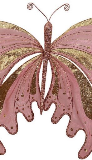 Ρόζ Κρεμαστά Χριστουγεννιάτικη Πεταλούδα 70 x 14 x 120(h)cm